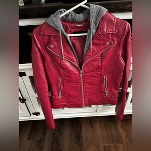 Red leather jacket